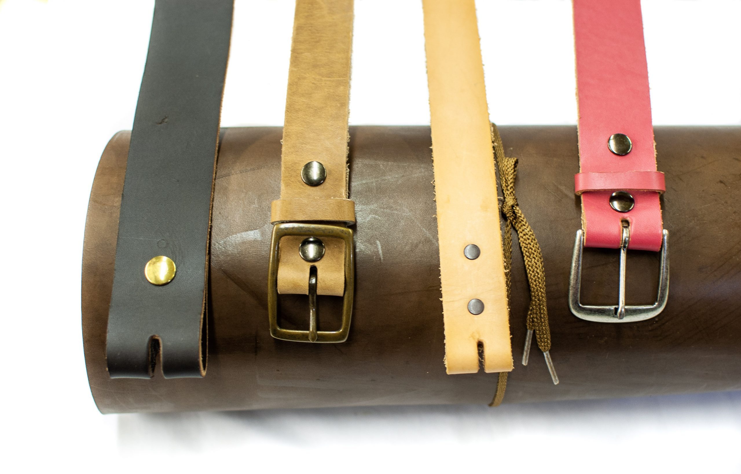 Belts over Brown Leather Centered